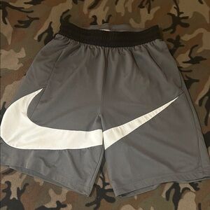 Nike Gray and White Athletic Shorts
